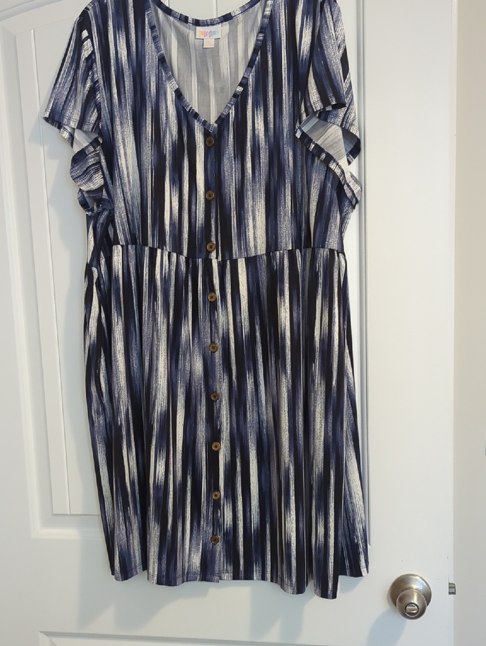 LuLaRoe Navy, White and Black Heidi Dress